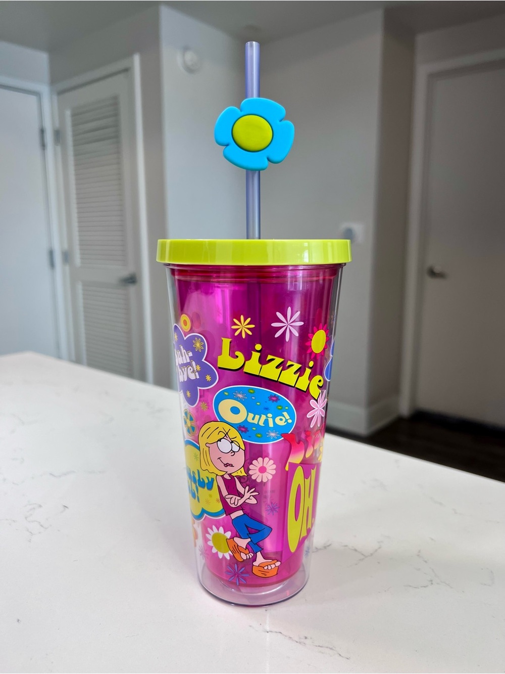 Disney Lizzie McGuire Pink Tumbler with Straw NEW